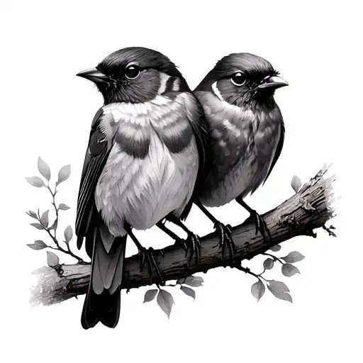 2 robins tattoo design idea