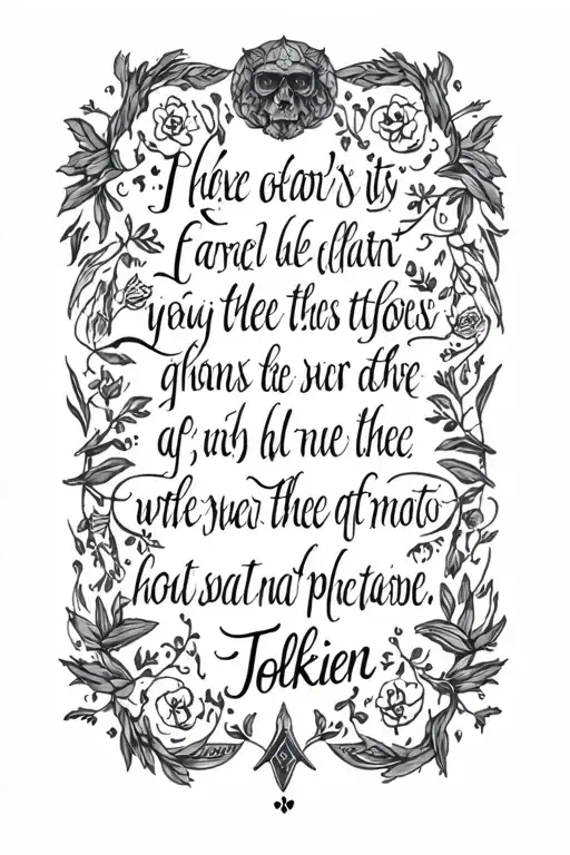 Tolkien quote blending the client's tattoo design idea