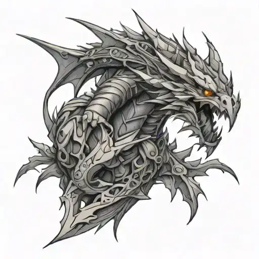 Final Fantasy 7 Bahamut tattoo design idea