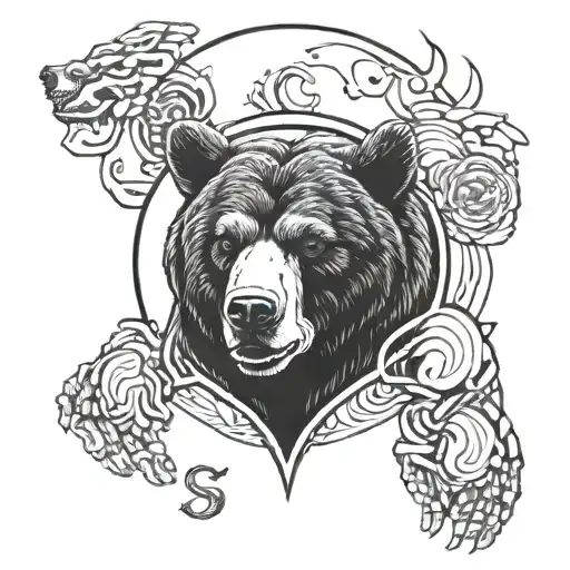 bear ultra instinct gym tattoo design idea