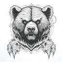 bear ultra instinct gym tattoo design idea