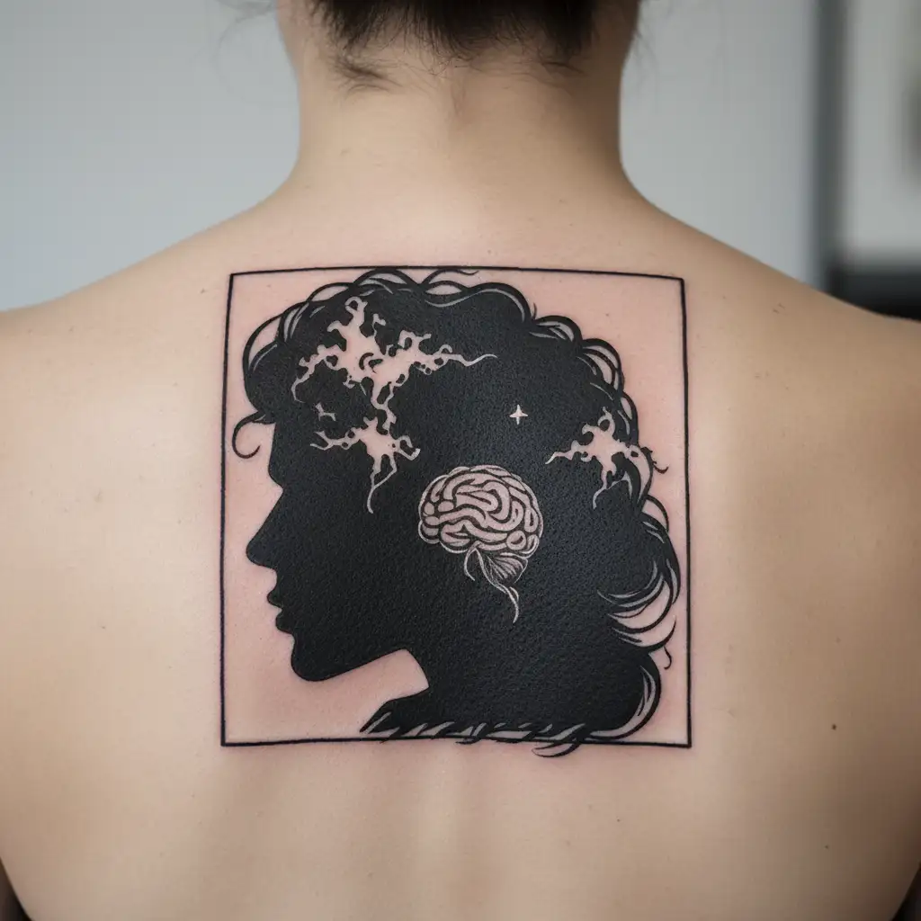 anxiety depression overthinking brain stopped tattoo design idea