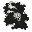 anxiety depression overthinking brain stopped tattoo design idea