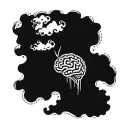 anxiety depression overthinking brain stopped tattoo design idea