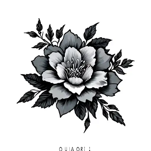 oubaitori with flower tattoo design idea