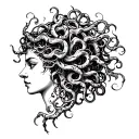Medusa side profile tattoo design idea