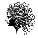 Medusa side profile tattoo design idea
