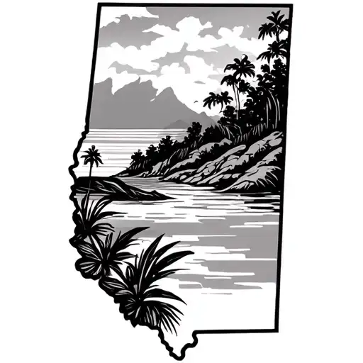 South Dakota mixed with Hawaii tattoo design idea