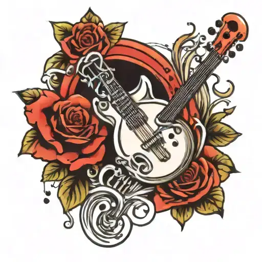 music and heartbreak tattoo design idea