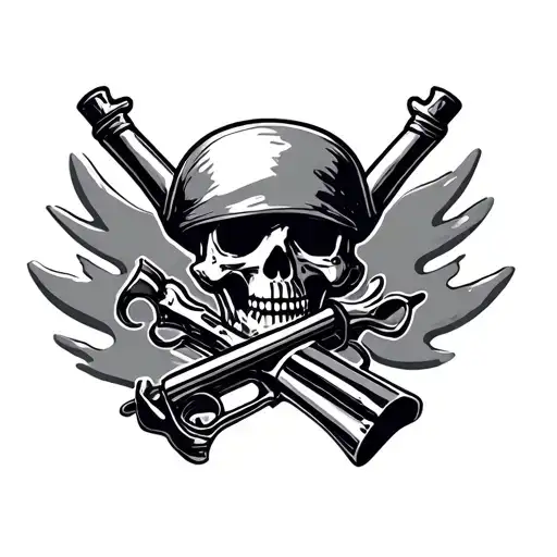 Pirate Gun tattoo design idea