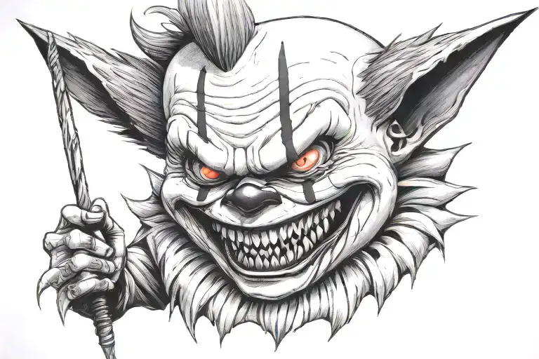 gengar as pennywise tattoo design idea
