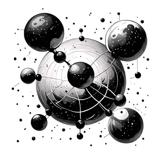 Dmt Molecule universe inside minimali style tattoo design idea