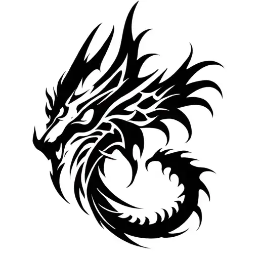 ANIME FAIRY TAIL SYMBOL MIXED WITH DRAGON tattoo design idea