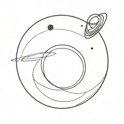 planet with ring around it tattoo design idea