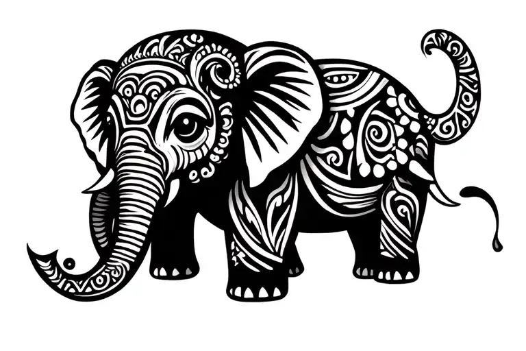 babys elephants tattoo design idea