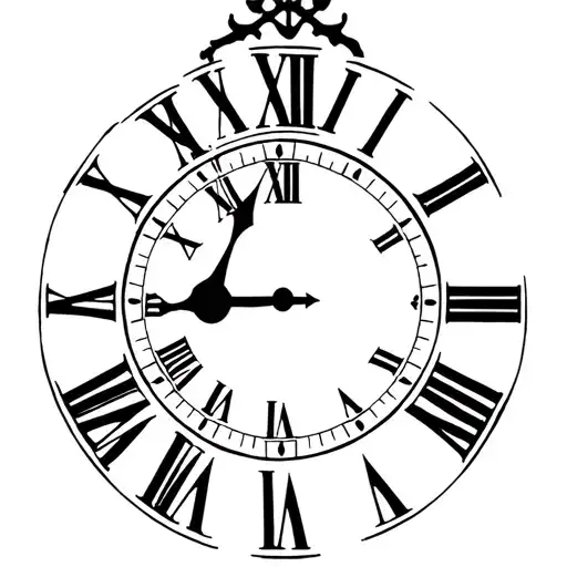 Roman Numeral clock with hour hand on 10, minute hand on 7, and second hand on 3 tattoo design idea