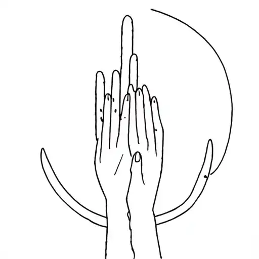 A minimal continuous-line drawing blending the shape of a cactus with the silhouette of praying hands. Elegant. tattoo design idea