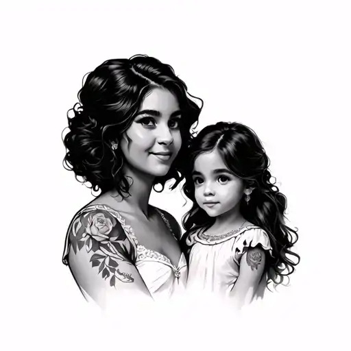 Aunt And Niece tattoo design idea