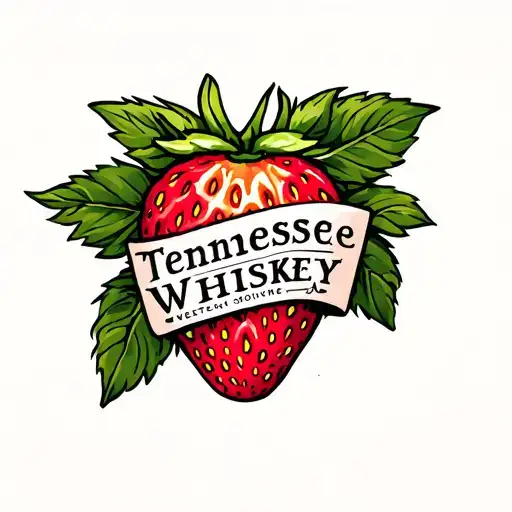 smooth Tennessee whiskey sweet strawberry wine tattoo design idea