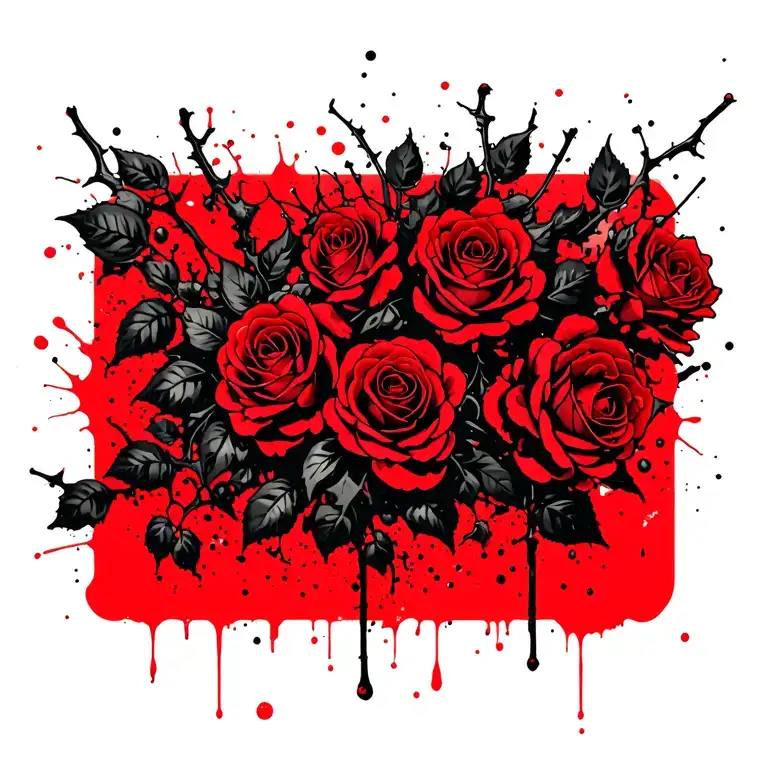 Thorny vine w roses intertwined tattoo design idea