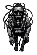 scuba diving tattoo design idea