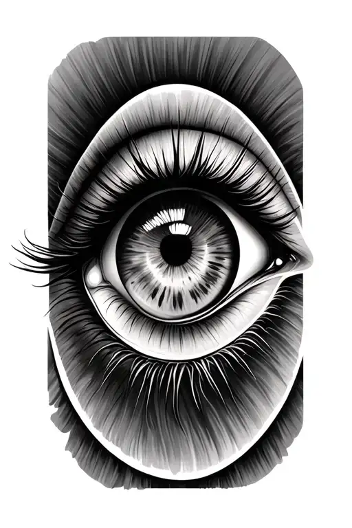 africa continent eye tattoo design idea