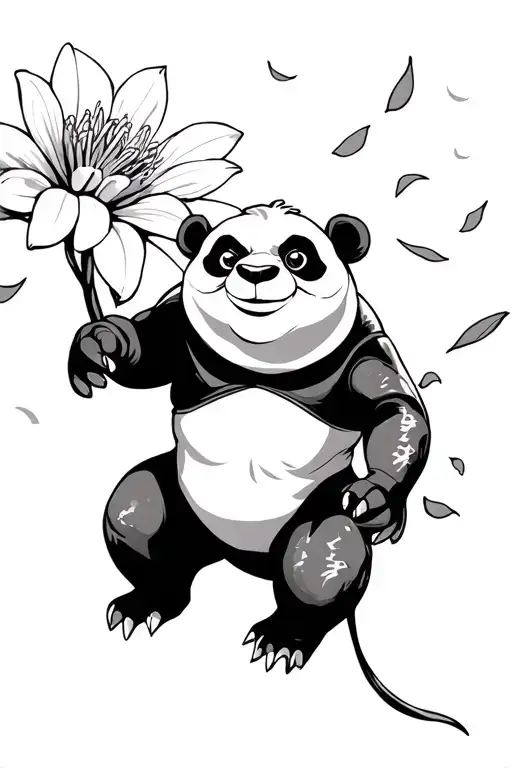 kung fu panda and oogway flower petals oogway ascending tattoo design idea