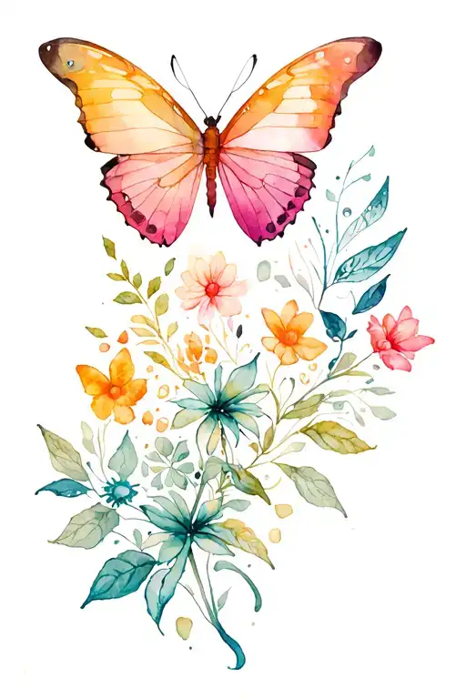 Virgo ♍️ with a butterfly emerging tattoo design idea