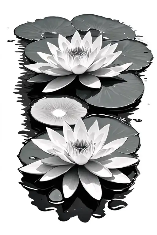 water lily pads tattoo design idea