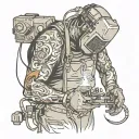 welder working tattoo design idea