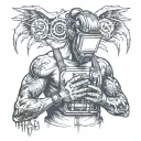 welder working tattoo design idea