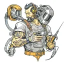 welder working tattoo design idea