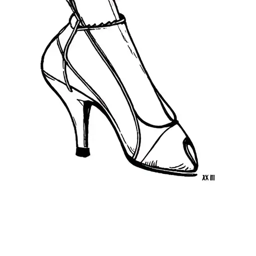 pointe shoe with Roman number XII III MMXXIII tattoo design idea