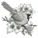 cardinal dogwood tattoo design idea