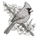 cardinal dogwood tattoo design idea