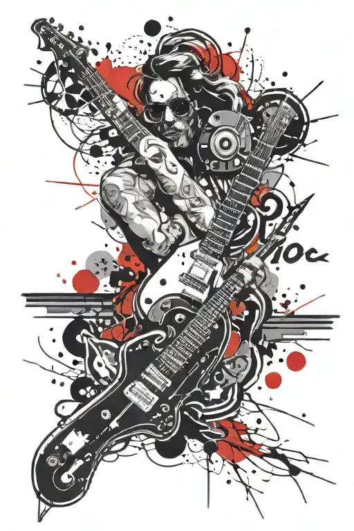 rock 70s rock music tattoo design idea