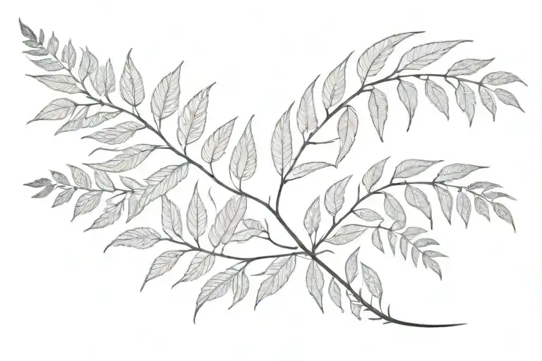 silver fern new Zealand fern tattoo design idea