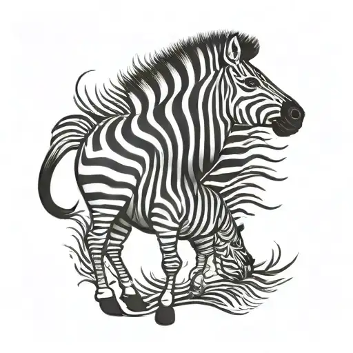 zebra body shaped like a C tattoo design idea