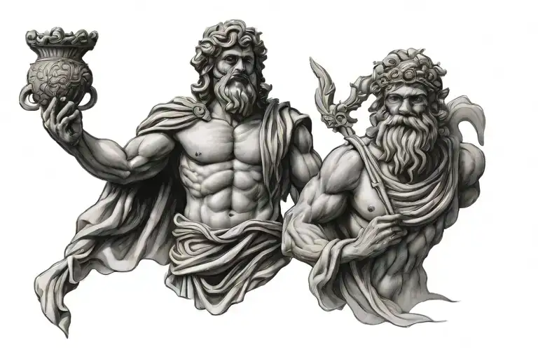 3 greek gay gods all tattoo design idea