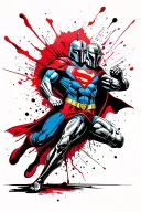 Superman vs mandalorian fighting tattoo design idea