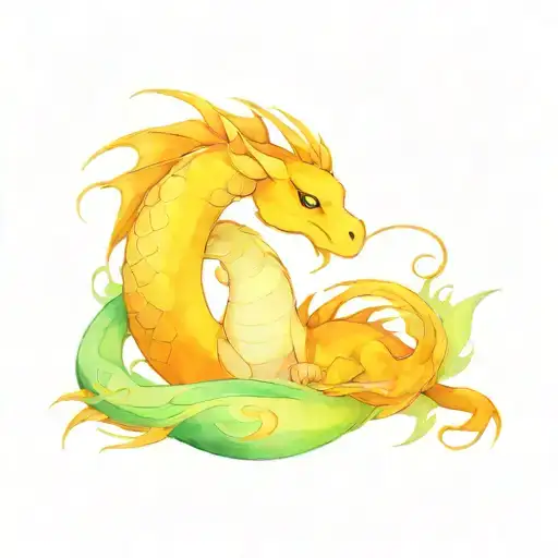 haku and dragonite tattoo design idea