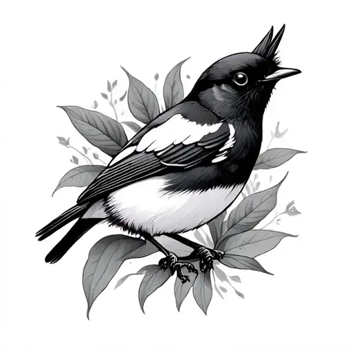 Willy Wagtail tattoo design idea