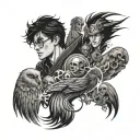 harry potter, one piece, star wars, a phoenix, disney and marvel tattoo design idea