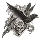 harry potter, one piece, star wars, a phoenix, disney and marvel tattoo design idea