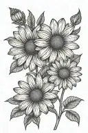 simple daisy and Matthew 6:34 tattoo design idea