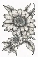 simple daisy and Matthew 6:34 tattoo design idea