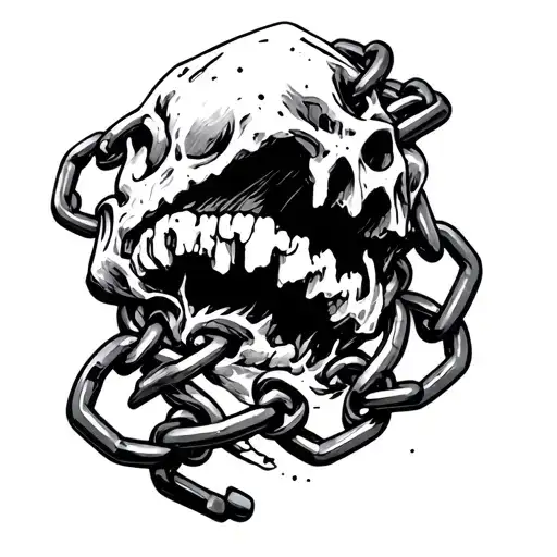 chains bite mark tattoo tattoo design idea