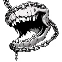 chains bite mark tattoo tattoo design idea