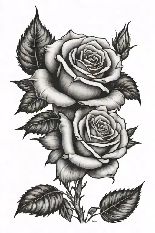 rose with Carrillo on stem    tattoo design idea