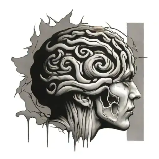 Broken Brain tattoo design idea